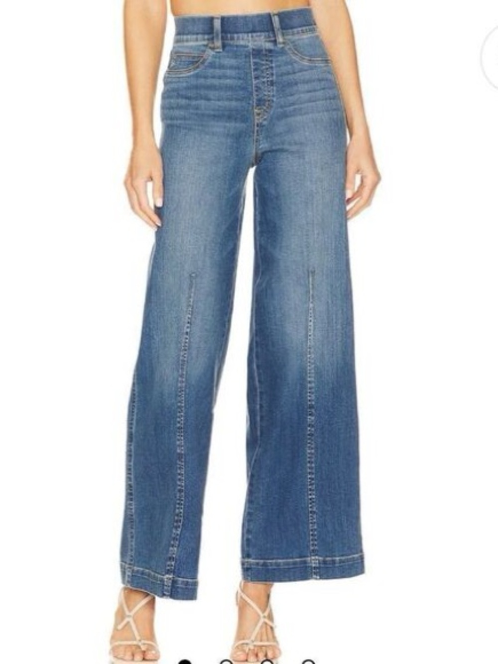 SPANX Seamed Wide Leg Jeans Vintage Indigo Size Small High Rise